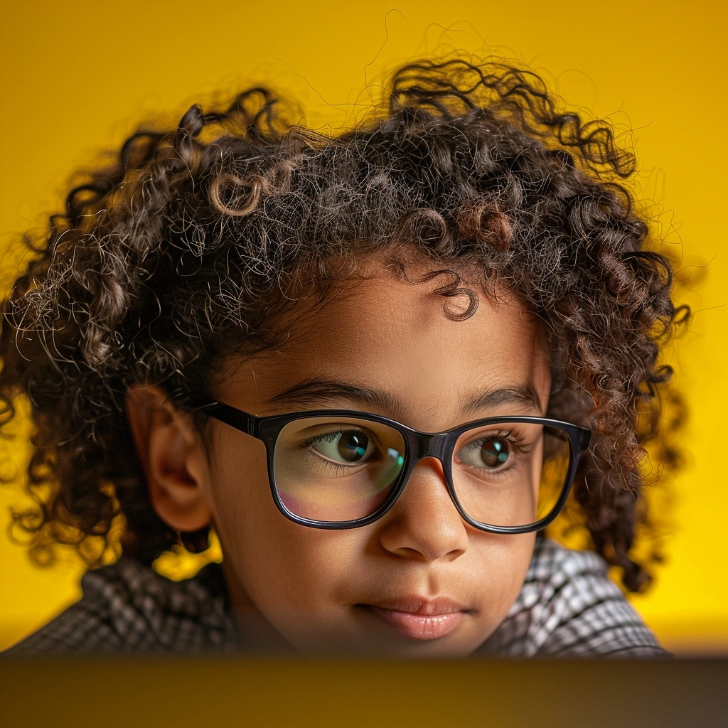 Child Sat Behind Their Laptop Being Tutored Online