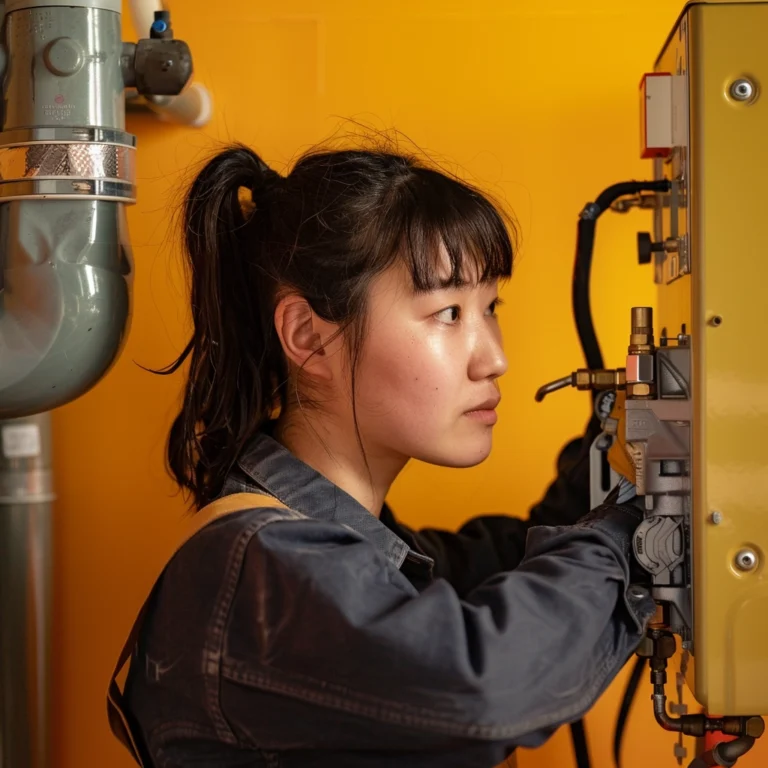 Young Asian Female Boiler Engineer