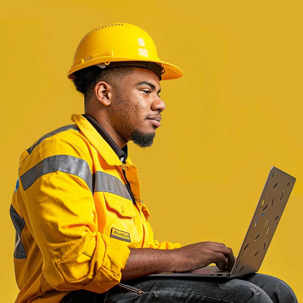 A Black Male Sitting Down With His Laptop To Build An Online Profile