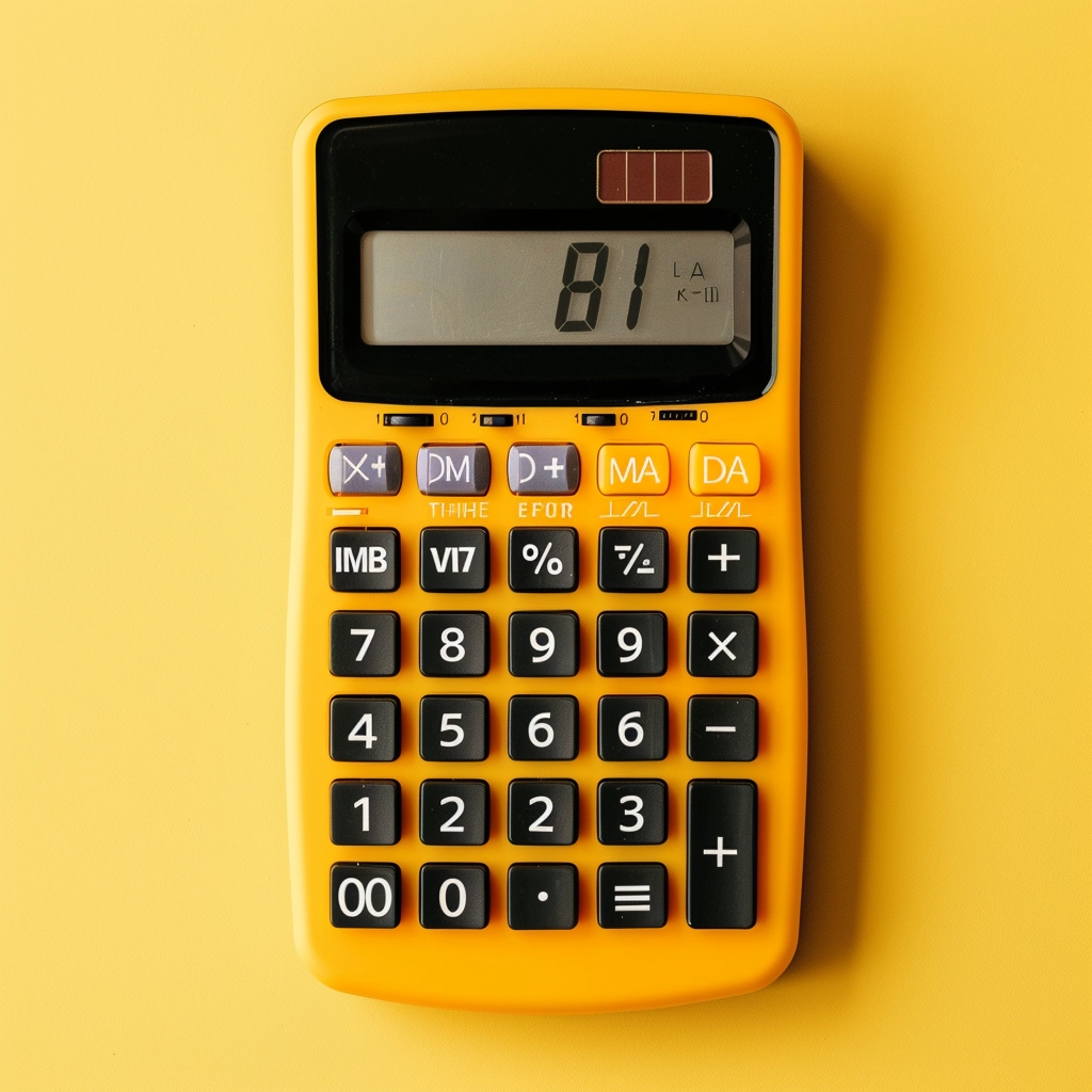 Yellow And Black Calculator On A Yellow Background