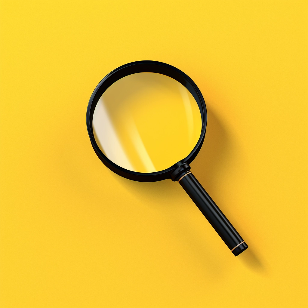 Magnifying Glass animation on a yellow back ground